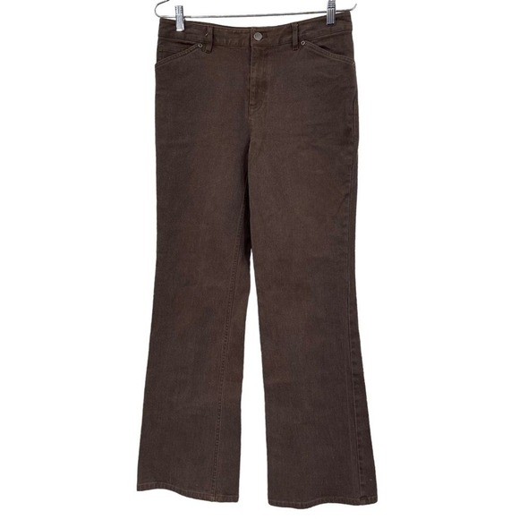 J. Jill Denim - J. Jill Brown Stretch Denim Flare Leg‎ Pants Womens Size 10 Chocolate Brown